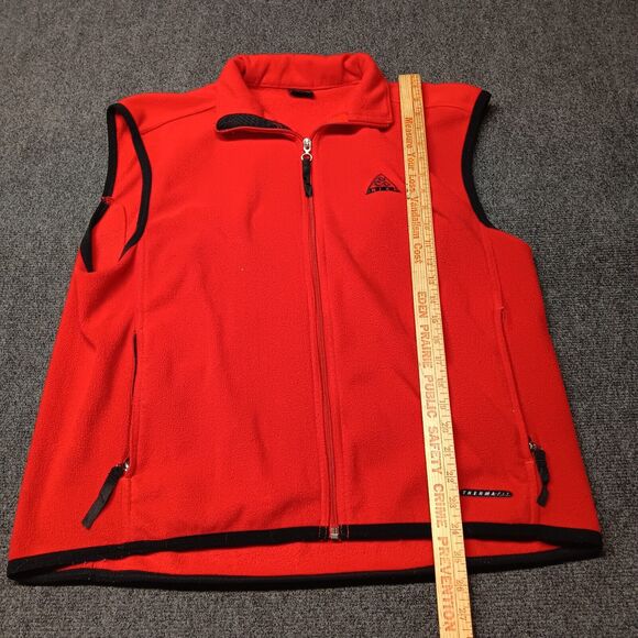 Vintage Nike ACG Vest Men XL Red Full‎ Zip Pockets 90s Therma Fit Jacket - Picture 4 of 8